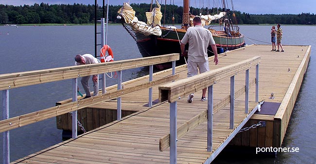 Landgång i stål 5-8m till flytbrygga