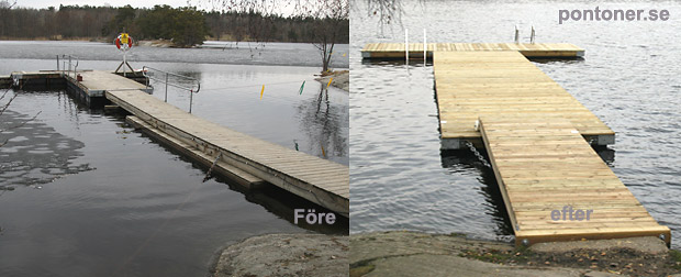 Byte av bryggor Hellasgården